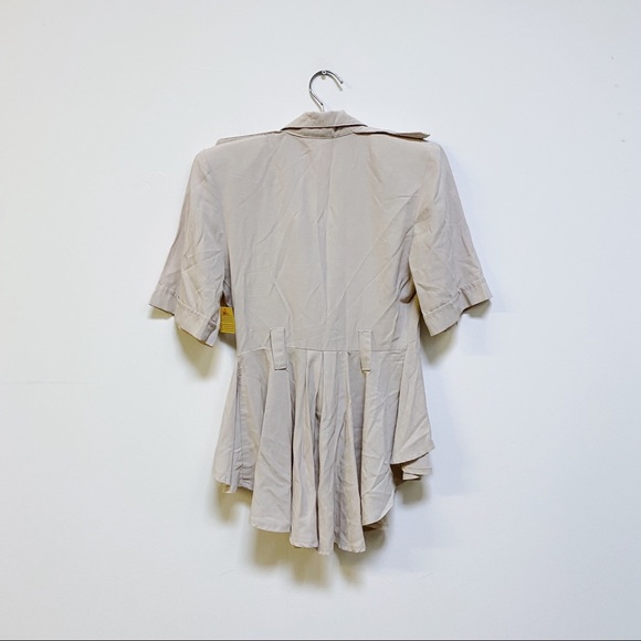 CARESSE PARIS vintage beige cinched waist jacket peblum style - Picture 2 of 3